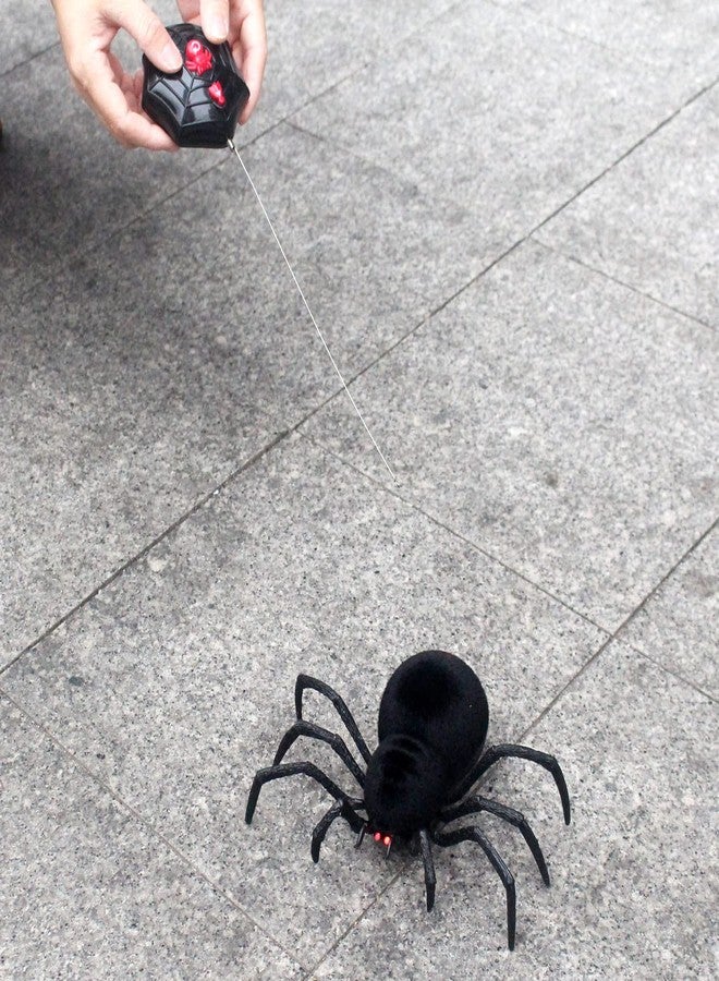 Tipmant RC Spider Remote Control Tarantula Realistic Animal Crawlers Scary Kids Halloween Christmas Prank Gag Toys Birthday Gifts (Black Hair) - Image 4